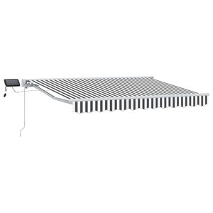vidaXL Cadre de store manuel avec LEDs Anthracite et blanc 3 5 x 2 5 m