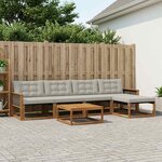 vidaXL Ensemble de canapés d'extérieur 6 Pièces Naturel et gris clair