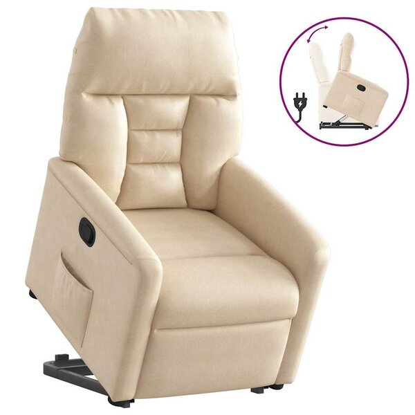 vidaXL Fauteuil inclinable crème tissu microfibre