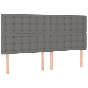 vidaXL Têtes de lit 4 Pièces Gris foncé 80x5x78/88 cm Tissu