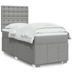 vidaXL Sommier à lattes de lit et matelas Gris clair 90x190 cm Tissu