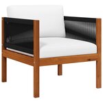 vidaXL Chaise de jardin avec coussin Bois d'acacia solide