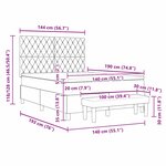 vidaXL Lit à Sommier avec Matelas & Banc Vert Foncé 140x190 cm Velours