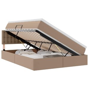 vidaXL Lit avec rangement et LED avec matelas Cappuccino 140 x 200 cm