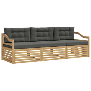 vidaXL Ensemble de canapés d'extérieur 3 Pièces Blanc et anthracite
