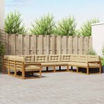 vidaXL Ensemble de canapés d'extérieur 9 Pièces Naturel et Beige