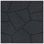 vidaXL Pierre de marchage 6 Pièces Noir 40 5 x 40 5 x 2 cm Caoutchouc