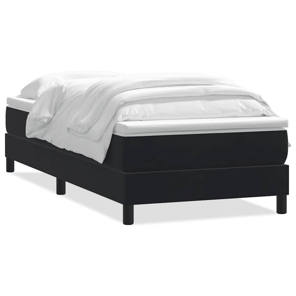 vidaXL Sommier à lattes de lit avec matelas noir 90x220 cm velours