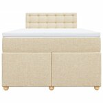 vidaXL Sommier à lattes de lit avec matelas Crème 120x200 cm Tissu
