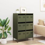 vidaXL Buffet haut vert olive 68x39x101 5 cm acier