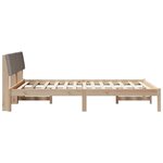 vidaXL Cadre de lit Marron et taupe 140 x 200 cm Bois massif en pin