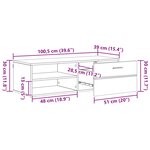 vidaXL Cabinet en Bois Gris béton 100 5 x 39 x 30 cm Bois d'ingénierie