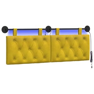 vidaXL Tête de lit suspendue Jaune Velours