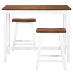 vidaXL Table de bar et tabouret 3 Pièces Bois massif