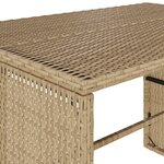 vidaXL Ensemble à manger de jardin et coussins 3 Pièces Beige poly rotin