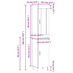vidaXL Buffet haut Chêne fumé 34 5x34x180 cm Bois d'ingénierie