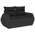 vidaXL Salon de jardin 5 Pièces avec coussins noir résine tressée