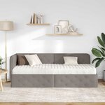 vidaXL Cadre de lit d'angle avec matelas Taupe 80 x 200 cm tissu