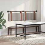vidaXL Tête de lit suspendue Avec lumière LED Taupe PU antique