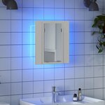 vidaXL Armoire à miroir de bain à LED Blanc brillant Acrylique