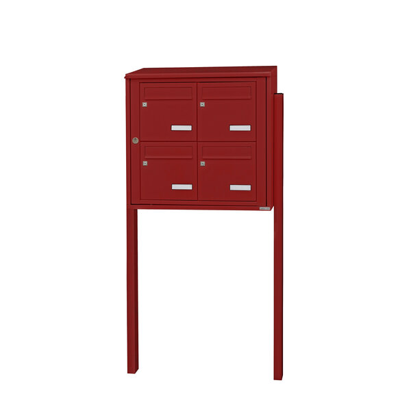 Bloc collectif Leabox 2x2 grade 3 simple face extérieur fixation sur pieds à sceller vert mousse ral 6005 finition brillante