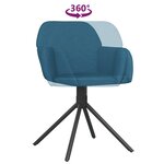 vidaXL Chaises pivotantes à manger lot de 2 Bleu Velours