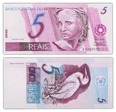 Billet de collection 5 reais 1997 2011 brésil - neuf - p244ae 2003