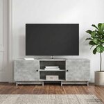vidaXL Meuble TV Gris Béton 150 x 31 x 50 cm Bois d’ingénierie