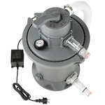 Tectake Piscine tubulaire ronde MERINA + bache, échelle et autres accessoires