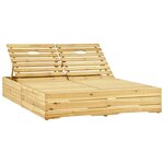 vidaXL Chaise longue double et coussins vert Bois de pin imprégné