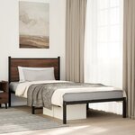 vidaXL Cadre de lit en métal sans matelas chêne marron 100x200 cm