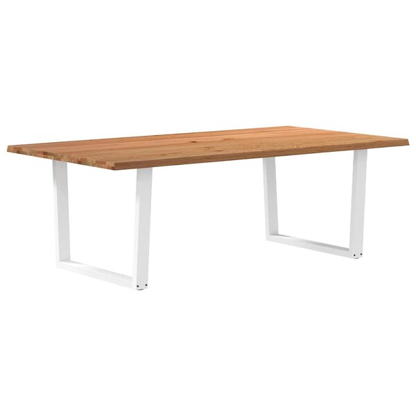 vidaXL Table à manger avec bord naturel 220x120x74cm bois massif chêne