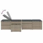 vidaXL Chaises longues 2 pièces avec table en résine tressée gris clair