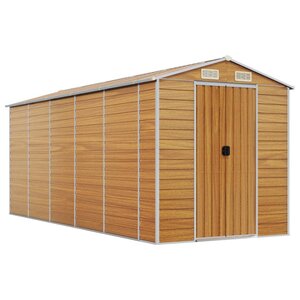 vidaXL Abri de jardin marron clair 191x470x198 cm acier galvanisé
