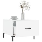vidaXL Table basse blanc brillant 50x50x40 cm bois d'ingénierie