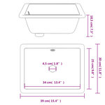 vidaXL Évier salle de bain blanc 39x30x18 5 cm rectangulaire céramique