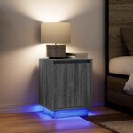 VidaXL Tables de chevet avec lumières LED 2 Pièces sonoma gris 38x34x50cm