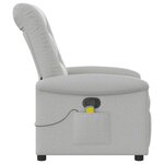 vidaXL Fauteuil de massage inclinable gris nuage tissu