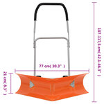 vidaXL Pelle à neige double angle avec poignée extensible orange acier