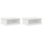 vidaXL Table de chevet 2 Pièces Blanc 40 x 31 x 15 cm Bois d'ingénierie