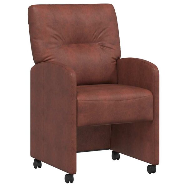 vidaXL Chaises de Salle à Manger avec Roues 2 pc Simili cuir