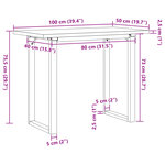 vidaXL Table à manger cadre en O 100x50x75 5 cm bois pin massif fonte
