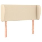 vidaXL Tête de lit avec oreilles Crème 103x23x78/88 cm Tissu