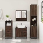 vidaXL Ensemble de meubles de salle de bain 3 Pièces Chêne marron