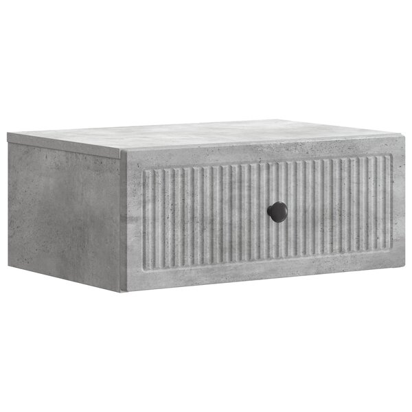 vidaXL Cabinet de chevet avec tiroir Gris béton 49 x 34 5 x 20 cm