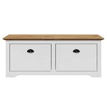 VidaXL Banc de couloir BODO blanc et marron 114x40x45 cm