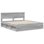vidaXL Cadre de lit Gris Sonoma 180 x 200 cm Pin massif