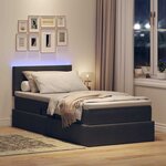 vidaXL Lit de rangement LED avec matelas Gris foncé 90 x 200 cm