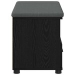 vidaXL Banc d'entrée avec coussin Chêne noir 80 x 38 x 46 cm