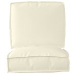 vidaXL Set de coussins de palette 2 Pièces Crème 50 x 50 x 12 cm